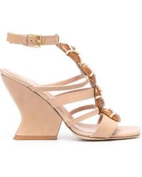 Alberta Ferretti - 100Mm Sculpted-Wedge Heel Sandals - Lyst