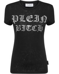 Philipp Plein - Sexy Pure Gothic Plein Crystals-embellishment Burn Out T-shirt - Lyst