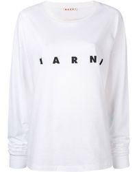 Marni Oversized-Sweatshirt mit Logo - Weiß