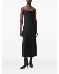 AllSaints - Hadley Midikleid Mit Seitenschlitz - Lyst