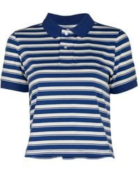 Denimist - Striped Short-Sleeve Polo Top - Lyst