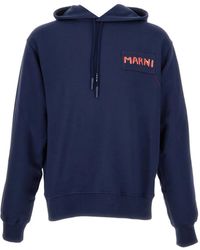 Marni - Hoodie mit Logo-Patch - Lyst