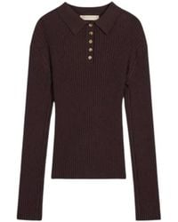 Vanessa Bruno - Ribbed-Knit Polo Sweater - Lyst