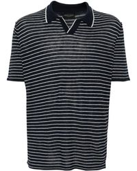 Roberto Collina - Striped Knitted Polo Shirt - Lyst