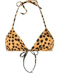DSquared² - Leopard-Print Halterneck Bikini Top - Lyst
