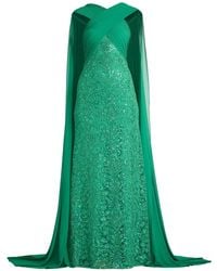 Tadashi Shoji - Sequin-Embellished Cape-Sleeve Dress - Lyst