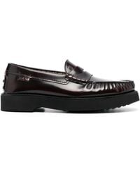 Tod's - Penny-slot leather loafers - Lyst