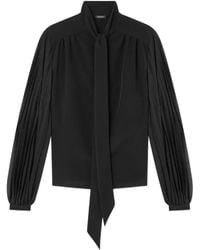 Versace - Crêpe De Chine Lavallière Shirt - Lyst