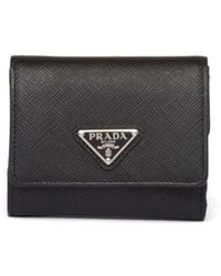 Prada - Small Saffiano Leather Wallet - Lyst