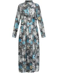 Tory Burch - Geplooide Midi-Jurk Met Print - Lyst