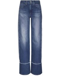 AG Jeans - Adria Paneled Frayed Jeans - Lyst