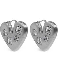 Jacquemus - Crystal-Embellished Heart-Shaped Earrings - Lyst