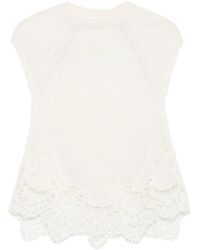 Ermanno Scervino - Lace-Trimmed Knitted Top - Lyst