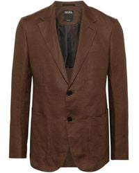 ZEGNA - Notched-Lapel Linen Blazer - Lyst