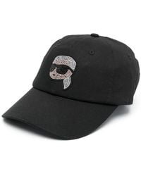 KARL LAGERFELD - Ikonik Baseballkappe Mit Strassverzierung - Lyst