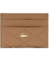 Lacoste - Quilted Logo-Plaque Card Holder - Lyst