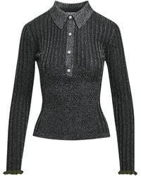 Essentiel Antwerp - Ribbed-Knit Polo Shirt - Lyst