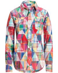 Polo Ralph Lauren - Katoenen Overhemd Met Patchwork - Lyst