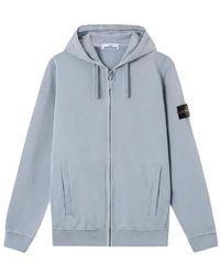Stone Island - 6100067 Brushed Organic-Cotton Fleece Hooded Sweatshirt - Lyst