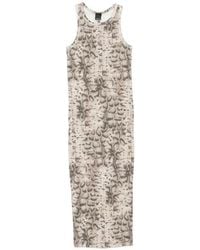 Pinko - Ribbed Slim-Fit Midi Dress With Snake Print - Lyst