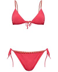 Balmain - Haut De Bikini Triangle À Détail De Chaîne - Lyst