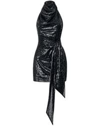 Toccin - Ella Sequin-Embellished Halter-Neck Mini Dress - Lyst