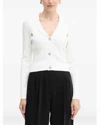 Guess - Ribbed Buttoned Cardigan - Lyst