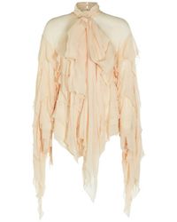 Blumarine - Ruffled Asymmetric Blouse - Lyst