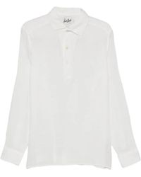 MC2 Saint Barth - Raphael Long-Sleeve Linen Polo Shirt - Lyst
