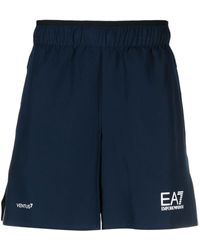 EA7 - Logo-print Track Shorts - Lyst