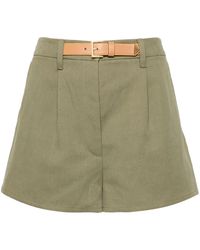 Prada - Belted Cotton-blend Shorts - Lyst