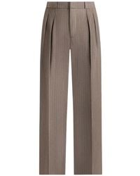 Manière De Voir - Julie Pinstripe-Print Pleated Tailored Trousers - Lyst