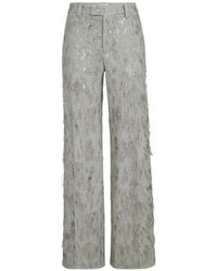 Brunello Cucinelli - Pantalon Évasé En Flanelle De En Laine Vierge Et Cachemire À Broderie Dazzling Lynx - Lyst
