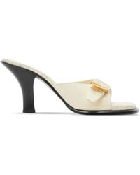 Burberry - Bay Mules Aus Leder - Lyst