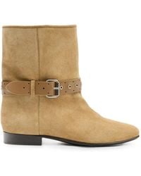 Isabel Marant - Reena Buckled Suede Ankle Boots - Lyst