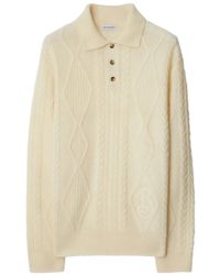 Burberry - アランニット ポロシャツ - Lyst