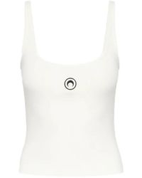 Marine Serre - Geribbelde Tanktop Met Maan-Logo - Lyst