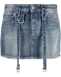 Off-White c/o Virgil Abloh - Logo-Patch Denim Mini Skirt - Lyst
