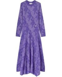 Ganni - Midi-Jurk Met Bloemenprint - Lyst