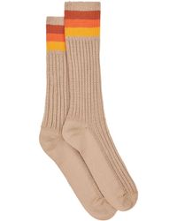 Etro - Stripe-detail Ribbed-knit Socks - Lyst