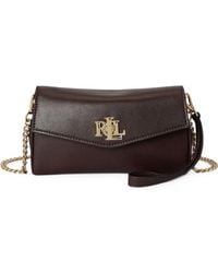 Ralph Lauren - Turn-Lock Logo-Plaque Leather Cross Body Bag - Lyst