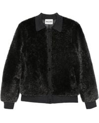 Miu Miu - Shearling-Finish Button-Up Jacket - Lyst