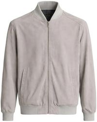 Tombolini - Suede Zip-Up Bomber Jacket - Lyst