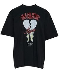 MSGM - Graphic-Print Cotton T-Shirt - Lyst