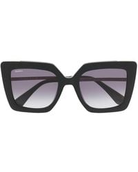 Max Mara Eyewear - Engraved-Logo Square-Frame Sunglasses - Lyst