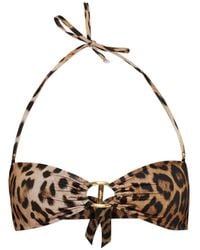 Moschino - Ring Leopard-Print Beachwear Top - Lyst
