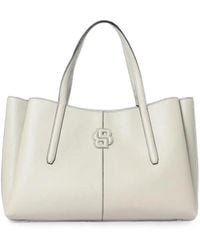 BOSS - Gekörnte Tasche Mit Logo-Patch - Lyst