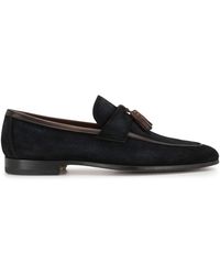 magnanni blue loafers