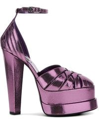 Roberto Cavalli - Metallic-Effect Platform Sandals - Lyst