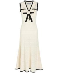 Self-Portrait - Pointelle-Knit Midi Dress - Lyst